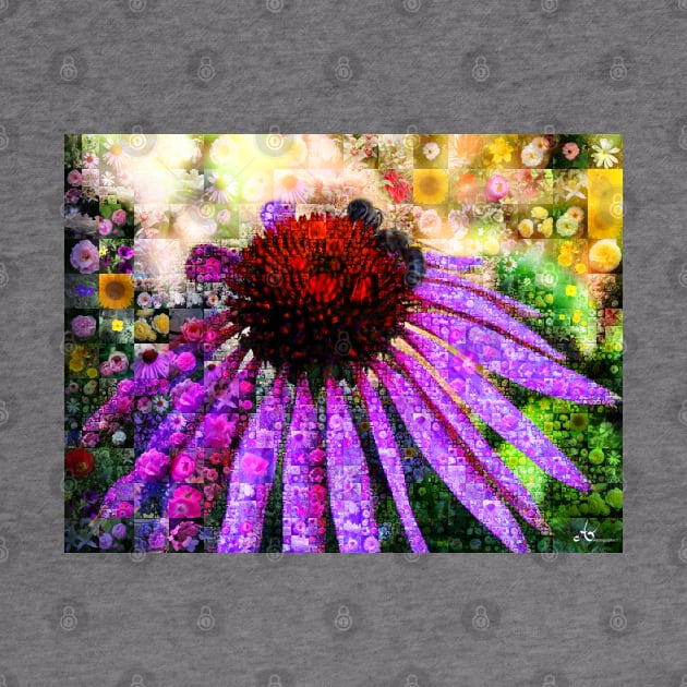 Echinacea Flower Mosaic Style by Symbolsandsigns